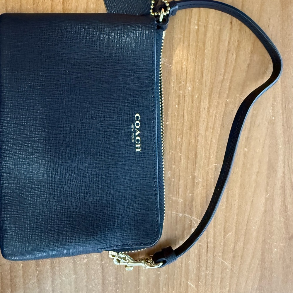 Coach Black Leather Wristlet